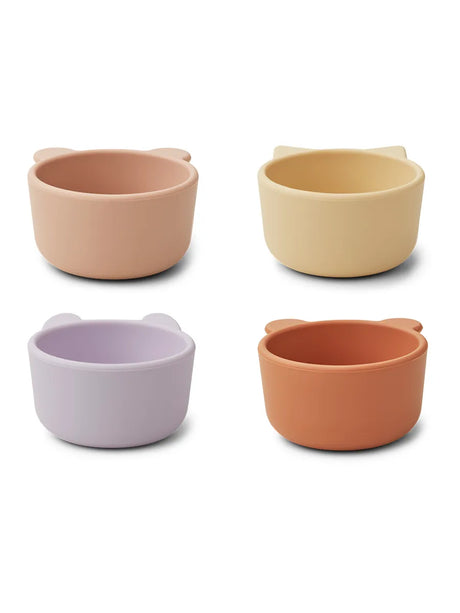 Malene silikonskålar 4-pack, ljus lavendel flerfärgad mix från Liewood - 1 - Jacobsen Plus