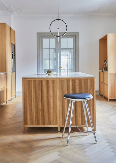 High Stool, aluminium, svart Ultra läder, 74 cm hög barstol från Mater - 2 - Jacobsen Plus