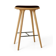 High Stool, oljad ek, Kvadrat Baru 0390, 74 cm hög barstol från Mater