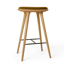 High Stool, oljad ek, Kvadrat Baru 0450, 74 cm hög barstol från Mater