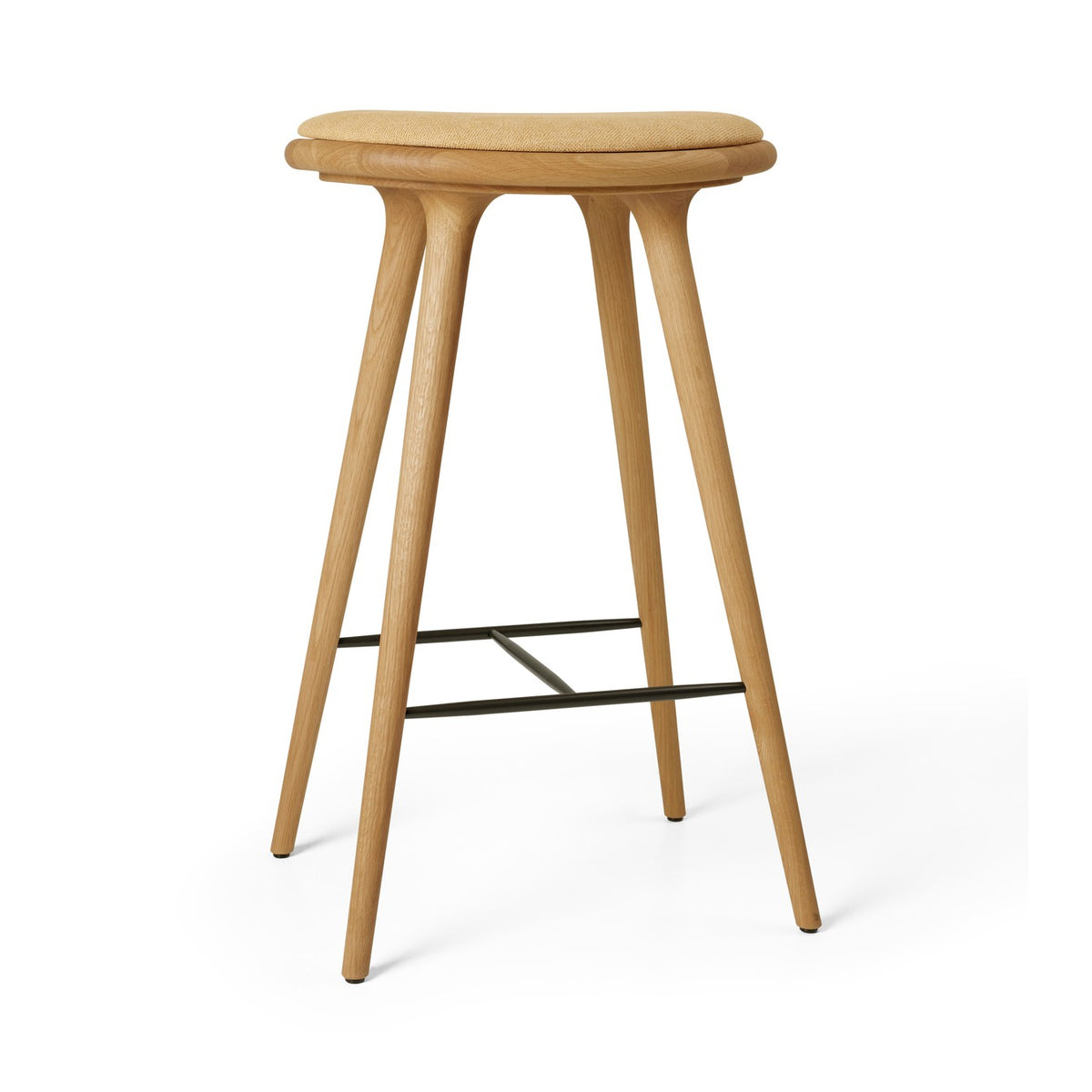 High Stool, oljad ek, Kvadrat Clay 0007, 74 cm hög barstol från Mater - 1 - Jacobsen Plus