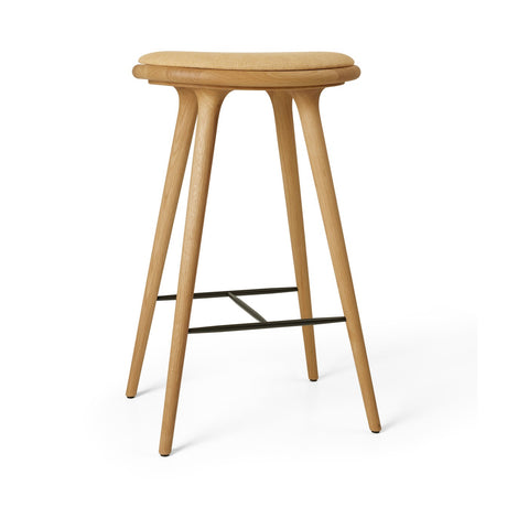 High Stool, oljad ek, Kvadrat Clay 0007, 74 cm hög barstol från Mater - 1 - Jacobsen Plus