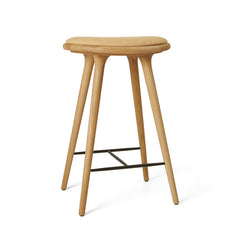Hög Stool i oljad ek, Kvadrat Clay 0007, 69 cm låg barstol från Mater