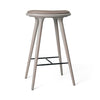 High Stool, grå bok, Nuance Burned Grey läder, 74 cm, hög barstol från Mater