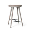 High Stool, grå bok, Nuance Burned Grey läder, 69 cm, låg barstol från Mater