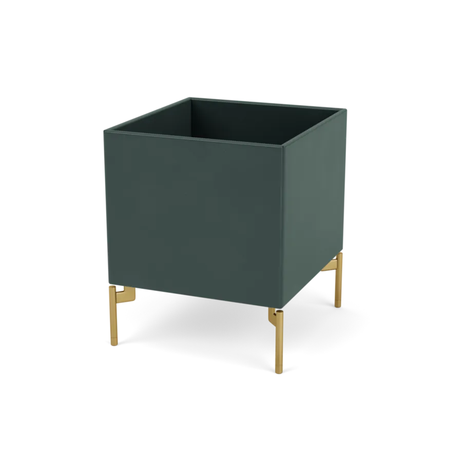 Planteringslåda B35,4 cm D38, inkl. ben från Montana - Black Jade / Mässing - Jacobsen Plus