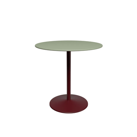 Panton café- och matbord, Ø75 cm från Montana - Burgundy linoleum / Black Red stel - Jacobsen Plus