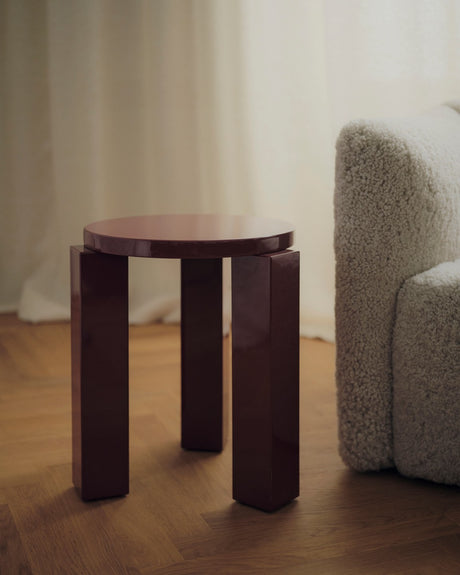 New Works Atlas Stool rund, lackerad - Espresso - Jacobsen Plus
