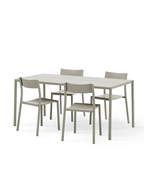 May trädgårdsset, 4 stolar och bord 170x85 i ljusgrått från New Works - 1 - Jacobsen Plus