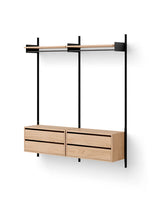Garderobsskåp i Shelf-serien med lådor från New Works - Ek-svart - Jacobsen Plus