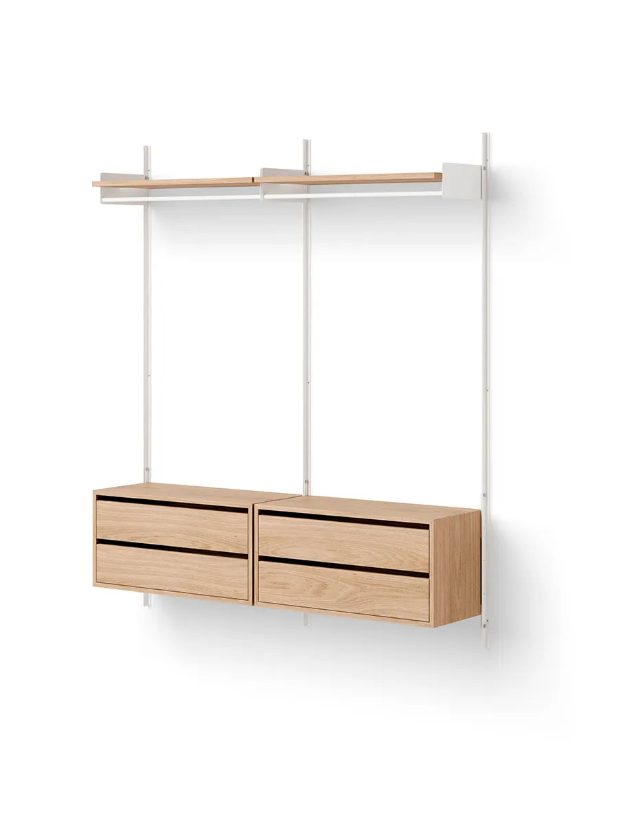 Garderobsskåp i Shelf-serien med lådor från New Works - Ek-vit - Jacobsen Plus