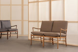 OW149-2 Colonial Soffa i oljad ek, Terra-läder av Ole Wanscher - 1 - Jacobsen Plus