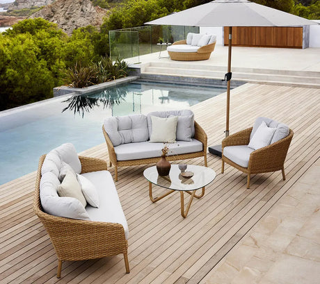 Ocean 3-sits Soffa, slätväv från Cane-line - Dark Grey - Jacobsen Plus