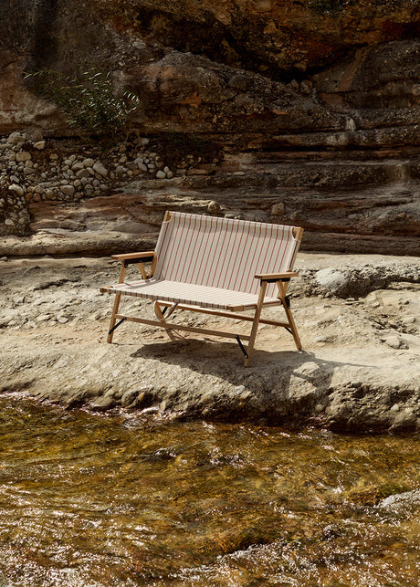 Outdoor Market Fällbar Soffa från Hay - Beige with red stripe - Jacobsen Plus