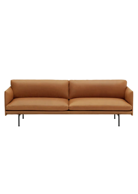 Outline 3-sitssoffa från Muuto - Cognac Refine leather - Jacobsen Plus
