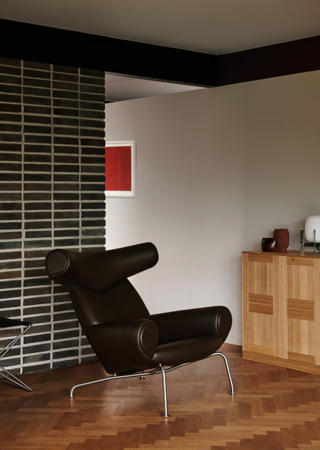 Ox Chair av Hans J. Wegner - Clay 12 tekstil - Borstad rustfrit stål stel - Jacobsen Plus