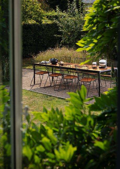 Four bord 270 x 90 cm från Houe - Svart aluminium stel - bambus bordplade - Jacobsen Plus