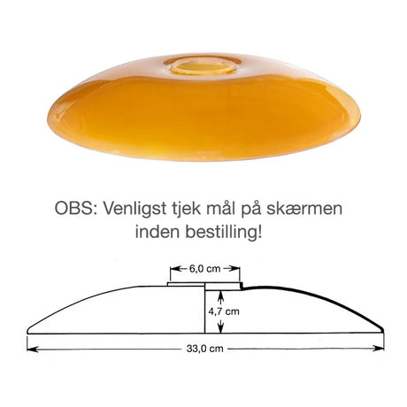 PH 3½-3 Överskärm i bärnstensfärgat glas från Louis Poulsen - 2 - Jacobsen Plus