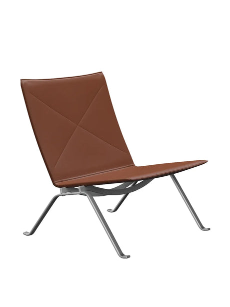 PK22 Loungestol, Aura läder av Poul Kjærholm - Cognac - Jacobsen Plus