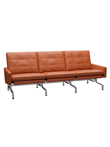 PK31/3 3 pers. Soffa av Poul Kjærholm - Aura læder / Cognac - Jacobsen Plus