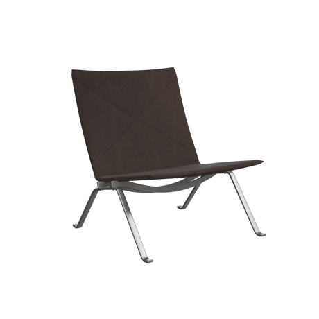 PK22 Loungestol, Haze-läder av Poul Kjærholm - Anthracite - Jacobsen Plus