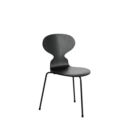 3100 Myran med 3 ben, svart stativ av Arne Jacobsen - Farvet finér - Ask - Vit (105) - Jacobsen Plus