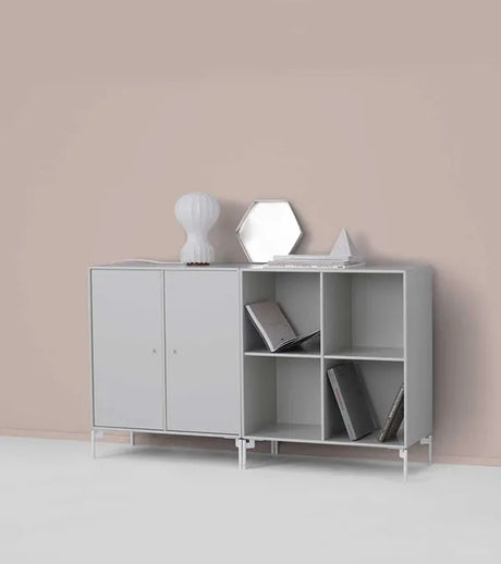 Pair bokhylla, inkl. ben från Montana - Anthracite / Krom - Jacobsen Plus