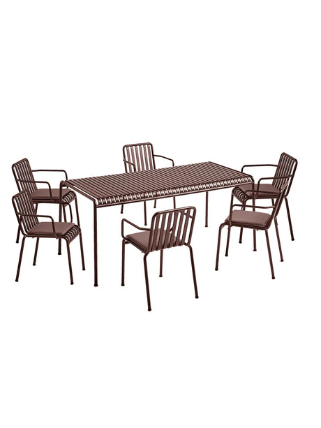 Palissade set, 6 armstolar och bord i iron red från HAY - 1 - Jacobsen Plus