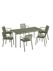 Palissade set, 6 armstolar och bord i oliv från HAY
