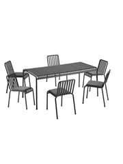 Palissade set, 6 stolar och bord i antracit från HAY