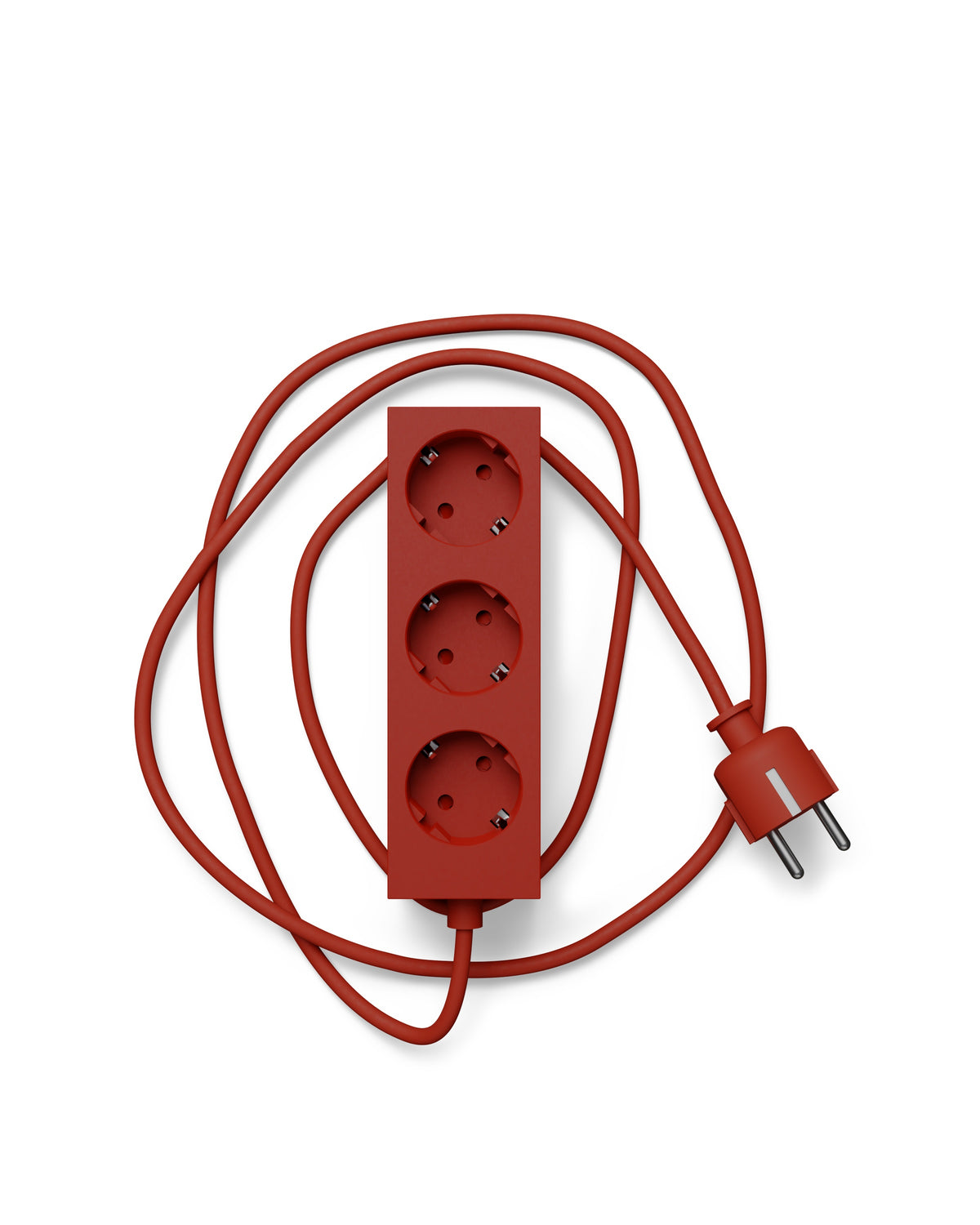 Pedestal - Power bar, Grenuttag med 3 uttag, 5 m sladd - Brinnande röd - Jacobsen Plus