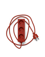 Pedestal - Power bar, Grenuttag med 3 uttag, 5 m sladd - Brinnande röd - Jacobsen Plus