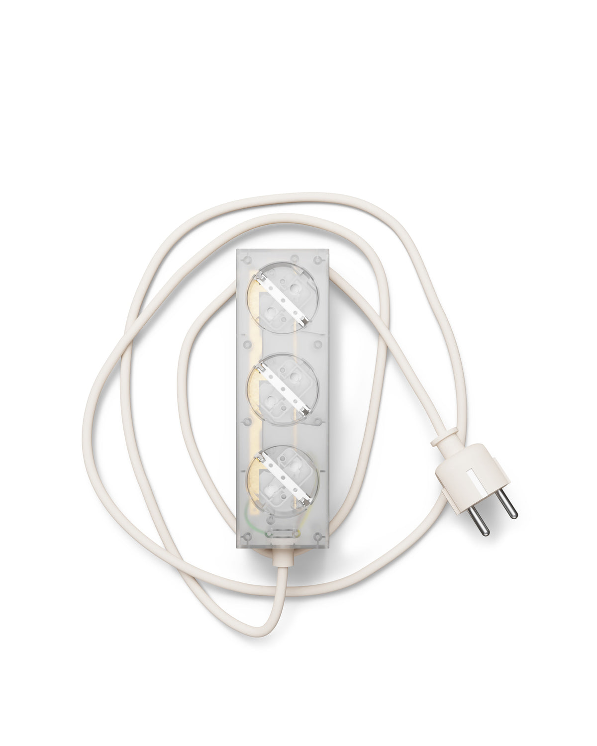 Pedestal - Power bar, Grenuttag med 3 uttag, 5 m sladd - Ghost - Jacobsen Plus