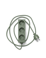 Pedestal - Power bar, Grenuttag med 3 uttag, 5 m sladd - Mossgrön - Jacobsen Plus