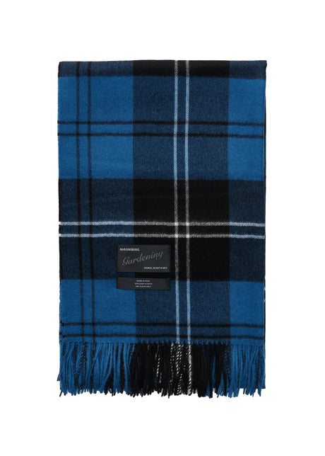 Queen-filt - Volvo blå tartan från Magniberg - Jacobsen Plus