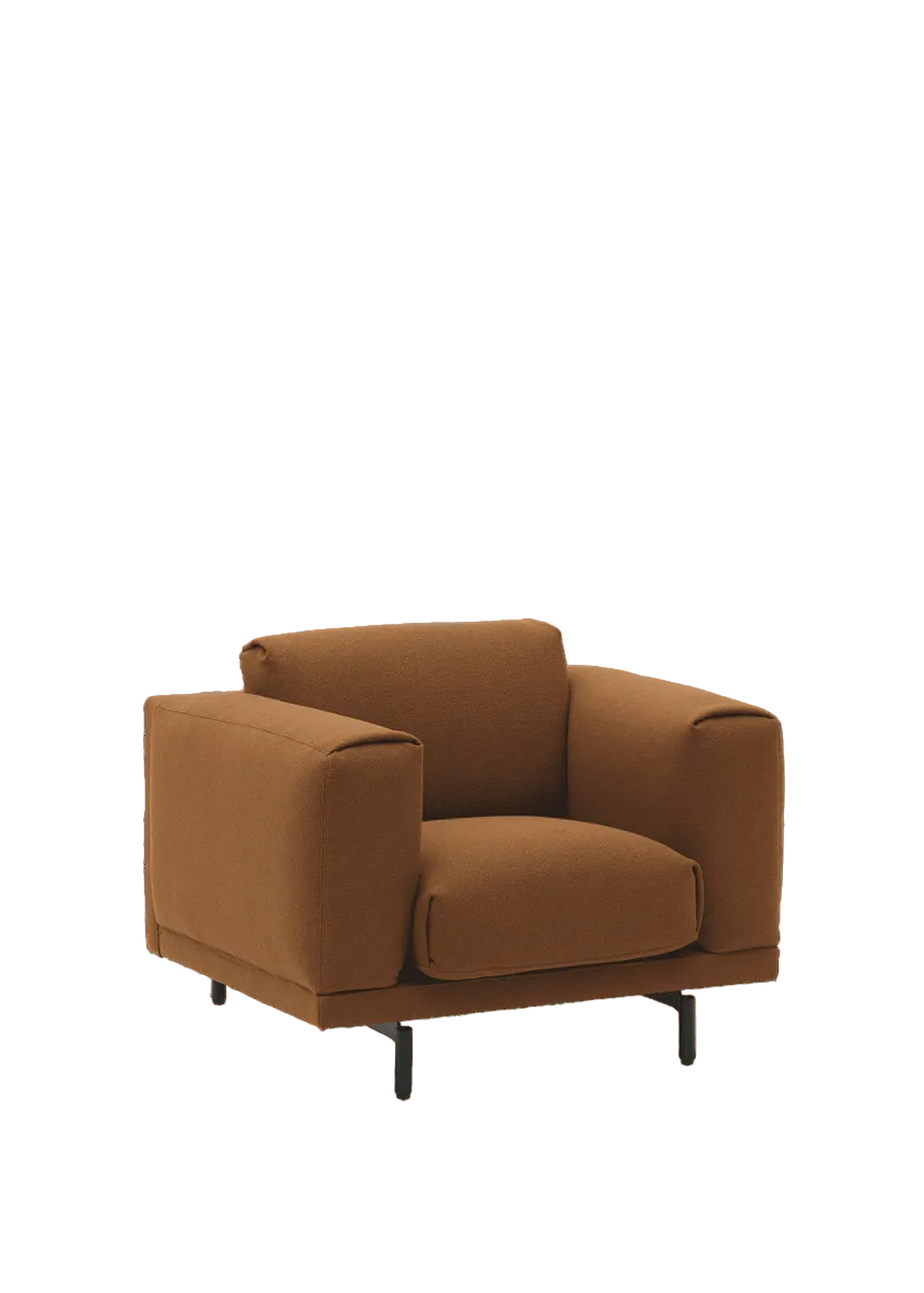 Muuto - Rest Loungefåtölj - Acca 361 - Svart metal stel - Jacobsen Plus