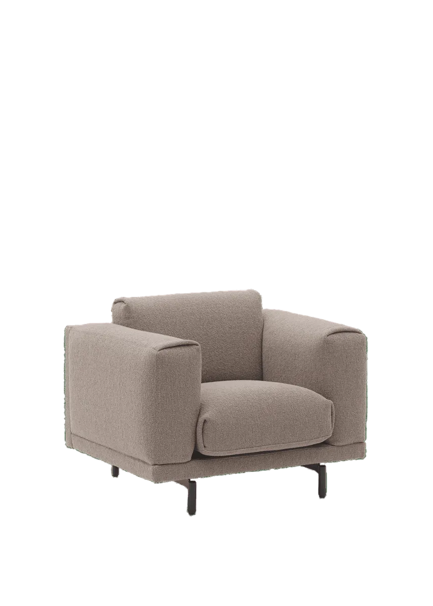 Muuto - Rest Loungefåtölj - Hearth 6 - Svart metal stel - Jacobsen Plus