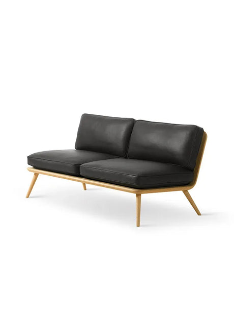 Spine Lounge Soffa, 2 personer från Fredericia Furniture - Stofgruppe 1 / Ask svart lak - Jacobsen Plus