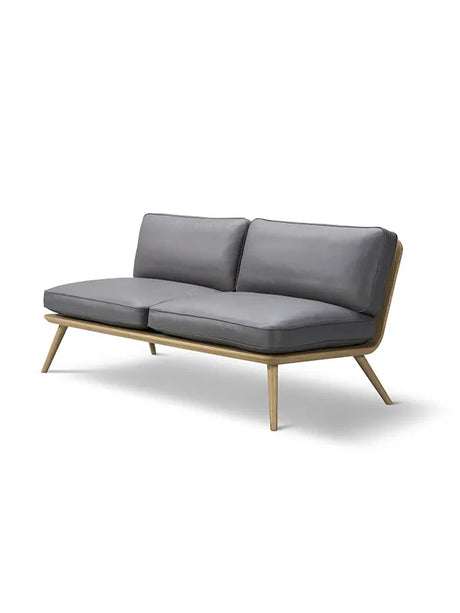 Spine Lounge Soffa, 2 personer från Fredericia Furniture - Stofgruppe 1 / Ask svart lak - Jacobsen Plus