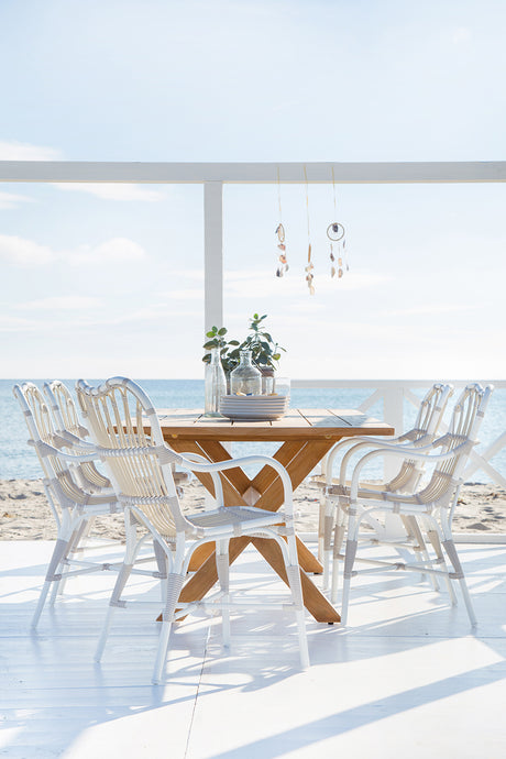 Margret Utomhusmatstol, Dove White från Sika-Design - Ingen dyna - Jacobsen Plus