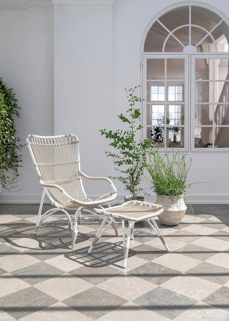 Monet Exterior Fotpall, Duvvit från Sika-Design - Ingen dyna - Jacobsen Plus