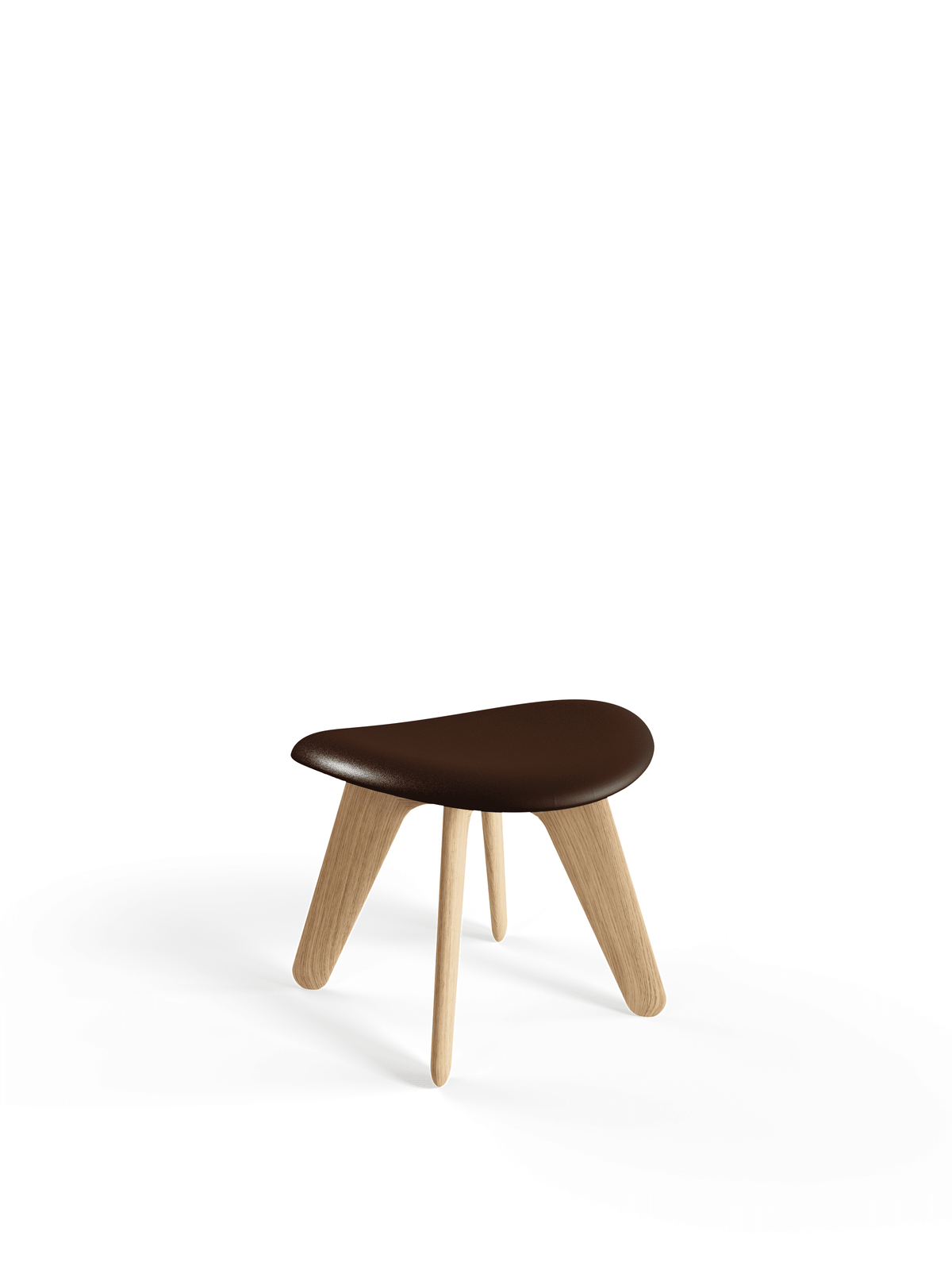 Slab fotpall från Tom Dixon - Natural Oak - Leather Choko - Jacobsen Plus