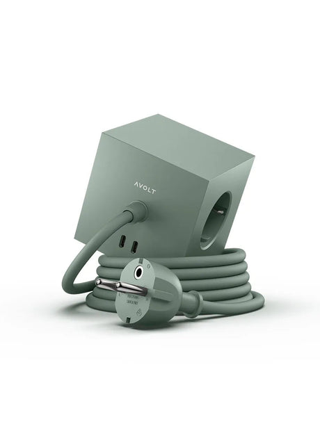 Square 1 Grenuttag med USB-C, ekgrön från Avolt - Jacobsen Plus