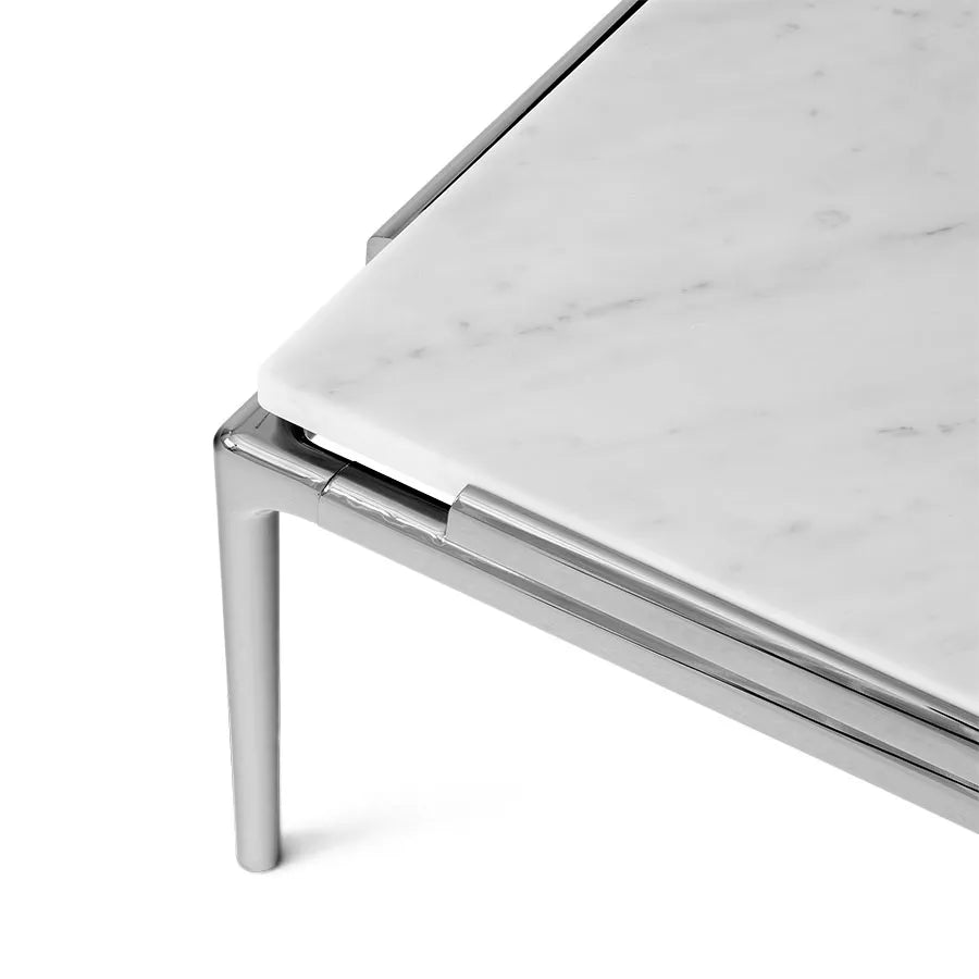 Sett LN11 Sidobord, bianco carrara marble/ mörk krom från &Tradition