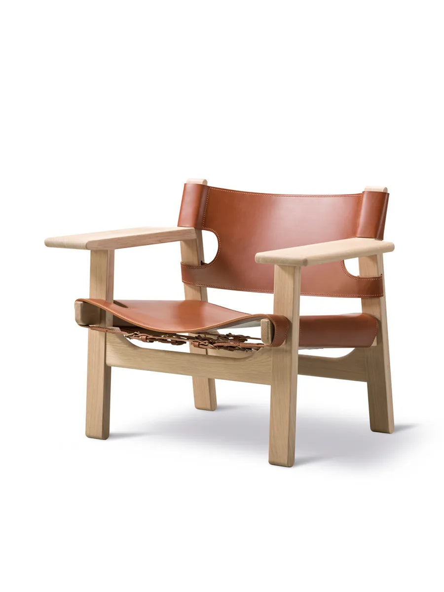 The Spanish Chair i cognacläder, såpad ek av Børge Mogensen - 4 - Jacobsen Plus