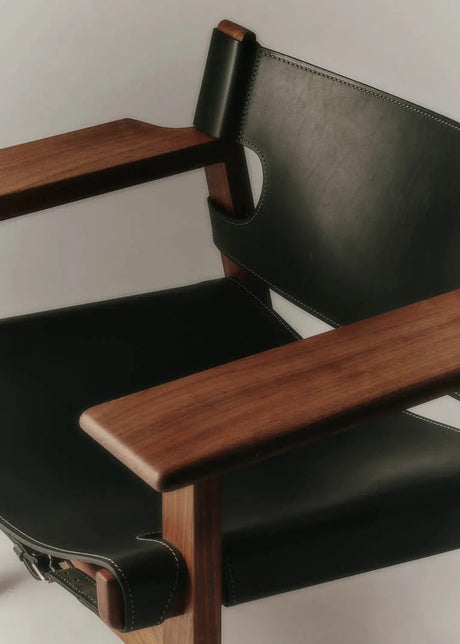 The Spanish Chair i svart läder, valnötsolja av Børge Mogensen - 2 - Jacobsen Plus