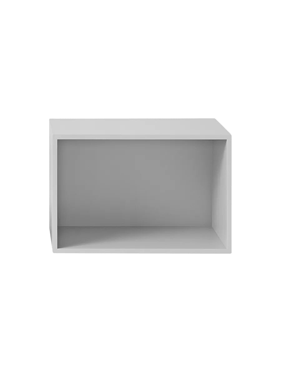 Stacked Bokhylla, stor från Muuto - Ljusgrå / Sluten (med ryggstöd) - Jacobsen Plus