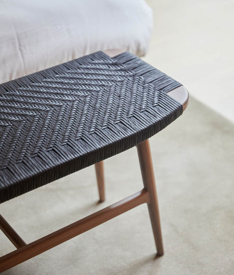 Freja bänk, valnöt/svart naturflätning från Stellar Works - 4 - Jacobsen Plus