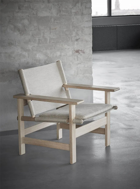 The Canvas Chair, såpbehandlad ek naturfärgad canvas av Børge Mogensen - 3 - Jacobsen Plus