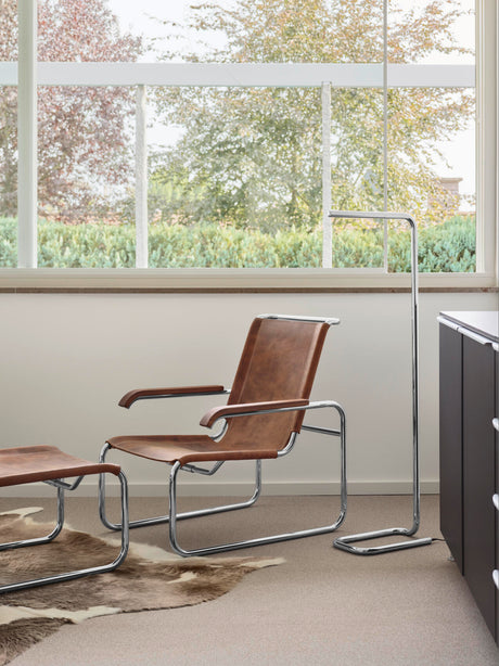 S 35 LH fotpall från Thonet - Special full grain butt leather - Black - Jacobsen Plus